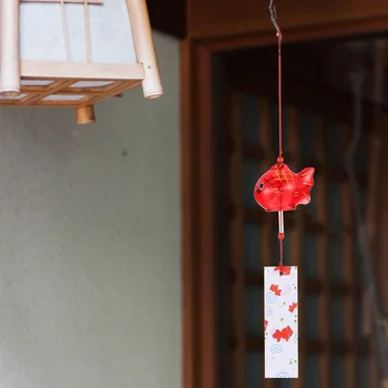 Стеклянные ветряные колокольчики, Золотая рыбка, декор в виде колокольчиков, Вишневый сад, подвесные подарки для мамы В японском стиле