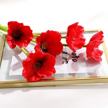 Стол Для домашнего Свадебного украшения 10ШТ Красных маков, искусственных цветов, Букет невесты ко Дню ветеранов