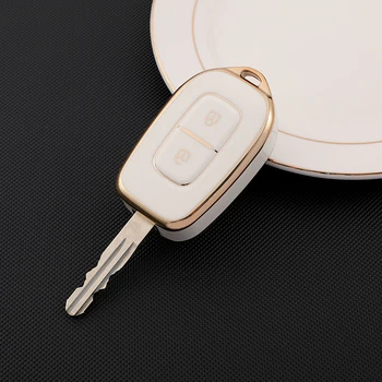 Чехол для ключей автомобиля с 2 кнопками TPU для Renault Kwid Traffic Symbol для Dacia Sandero Logan Duster 2016 2017 Автомобильные аксессуары для дистанционного управления