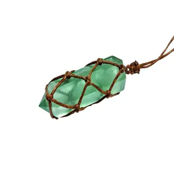 Шт Натуральный сине-зеленый Аметистовый кварцевый кулон ручной работы с целебным DT драгоценным камнем Жезл Рейки