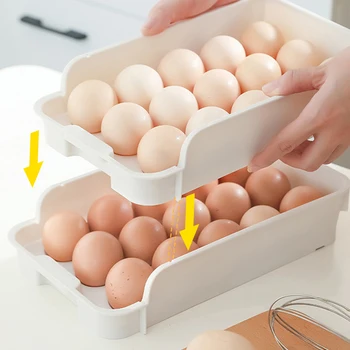 Ящик для хранения яиц в холодильнике, кронштейн для яиц, артефакт, который можно укладывать в выдвижной ящик, Кухонная коробка для яиц, кухонные принадлежности